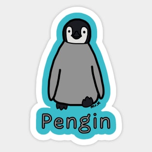 Pengin (Penguin) Japanese design in color Sticker